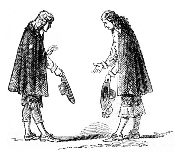 Merchants, vintage engraving. — Zdjęcie stockowe