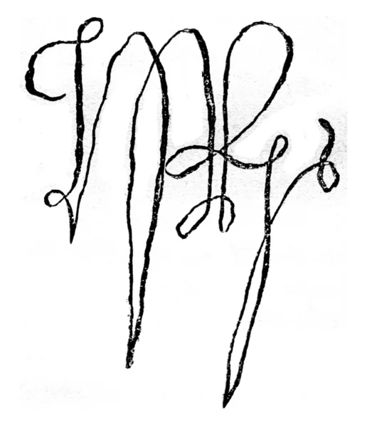 Факсиміле з підпису Генріха VII Англії, Корона 30 жовтня — стокове фото