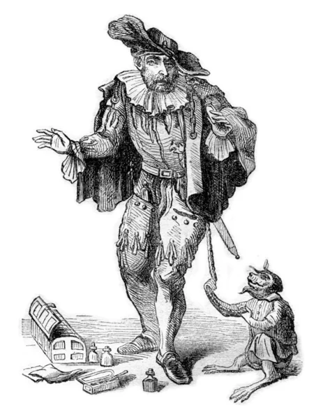 A Quack in London in 1665, vintage engraving. — Φωτογραφία Αρχείου