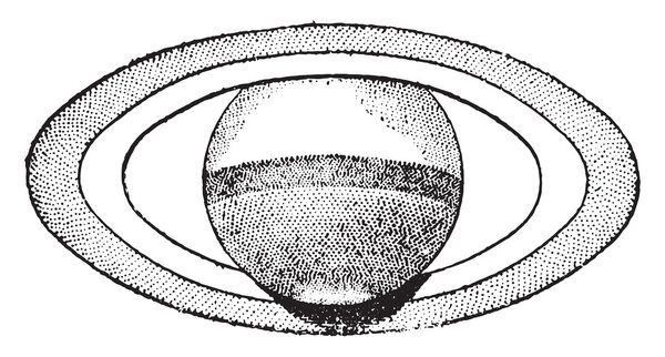 Maximum aperture of Saturn's rings, June 1869, vintage engraving