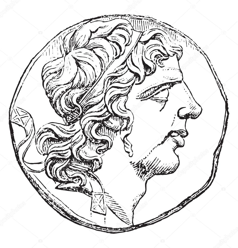 Mithridates, vintage engraving.