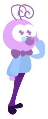 Gözlüklü, resimli, beyaz arkaplanda vektör