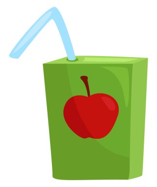 Elma suyu, illüstrasyon, beyaz arkaplanda vektör