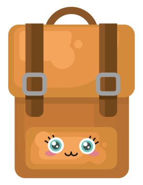 Eski sırt çantası, illüstrasyon, beyaz arkaplan üzerindeki vektör