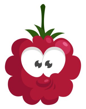 Kırmızı bebek meyvesi, illüstrasyon, beyaz arkaplanda vektör