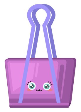 Mor cilt klipsi, illüstrasyon, beyaz arkaplan üzerindeki vektör