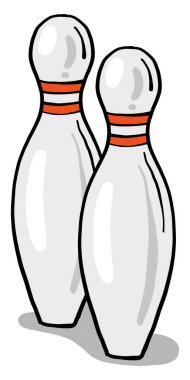 İki bovling lobutu, illüstrasyon, beyaz arkaplanda vektör