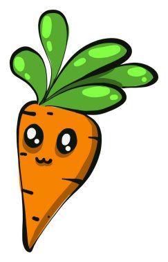 Bebek havuç, illüstrasyon, beyaz arka plan vektörü