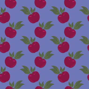 Lezzetli kiraz, koyu mavi arka planda pürüzsüz desen..