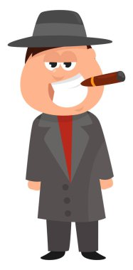 Purolu adam, illüstrasyon, beyaz arka planda vektör