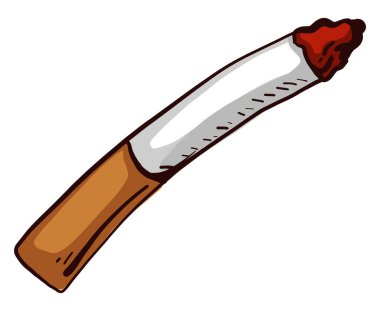 Uzun sigara, illüstrasyon, beyaz arkaplanda vektör