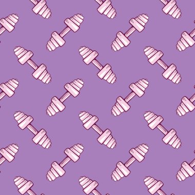 Güzel halter, mor bir arka planda pürüzsüz desen..