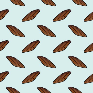 Kahverengi ahşap, açık mavi arka planda pürüzsüz desen.