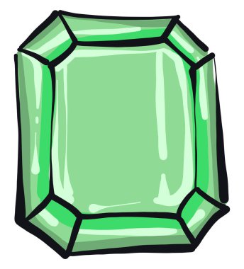 Yeşil elmas, illüstrasyon, beyaz arkaplanda vektör