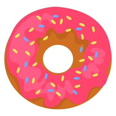 Pembe çörek, illüstrasyon, beyaz arkaplanda vektör