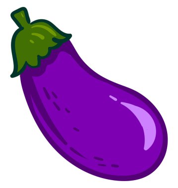 Mor patlıcan, illüstrasyon, beyaz arkaplanda vektör