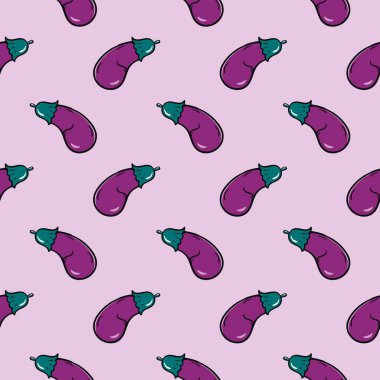 Mor patlıcan, açık mor arka planda pürüzsüz desen.