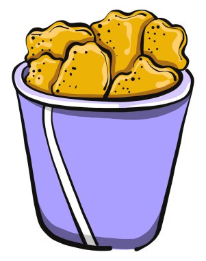 Fast food kasede, illüstrasyon, vektör beyaz arka planda