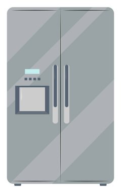 Gri buzdolabı, illüstrasyon, beyaz arkaplan vektörü