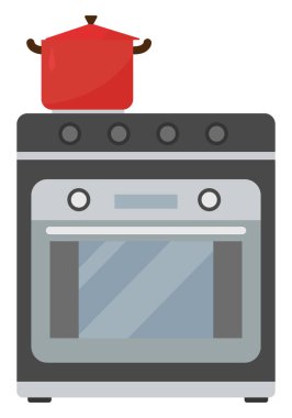 Gaz sobası, illüstrasyon, beyaz arkaplanda vektör