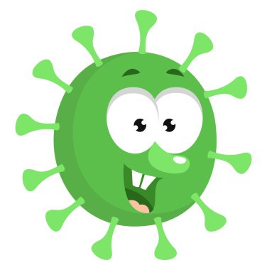 Yeşil mikrop, illüstrasyon, beyaz arkaplanda vektör