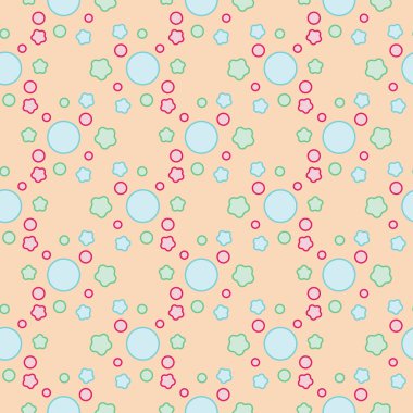 Geometrik şekiller, bej arkaplanda pürüzsüz desen.