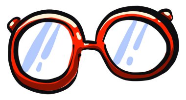 Kırmızı gözlük, illüstrasyon, beyaz arkaplan vektörü