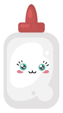 Güzel bir şişe yapıştırıcı, illüstrasyon, beyaz arka planda vektör.