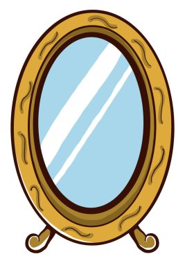 Altın ayna, illüstrasyon, beyaz arkaplanda vektör