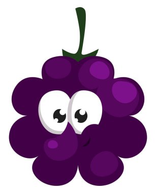 Şirin mor üzüm, illüstrasyon, beyaz arkaplanda vektör.