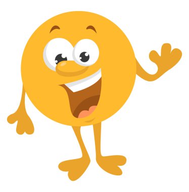 Sarı top iyi bir ruh hali, illüstrasyon, beyaz arkaplanda vektör