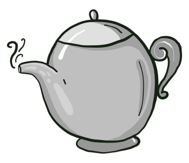 Sıcak çaydanlık, illüstrasyon, beyaz arkaplan üzerindeki vektör