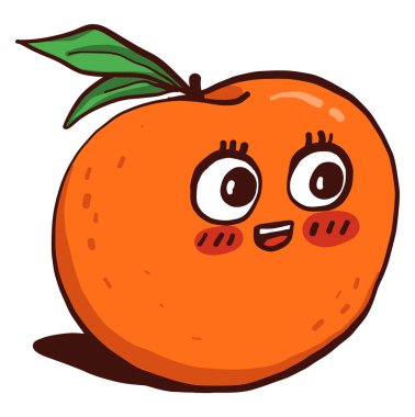 Mutlu turuncu, illüstrasyon, beyaz arkaplanda vektör