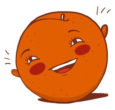 Turuncu gülme, illüstrasyon, beyaz arkaplanda vektör