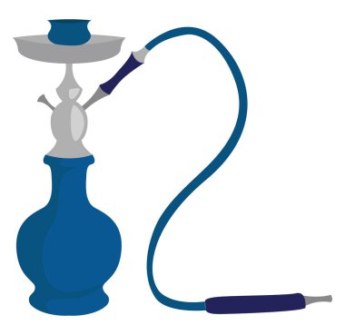 Mavi nargile, illüstrasyon, beyaz arkaplanda vektör