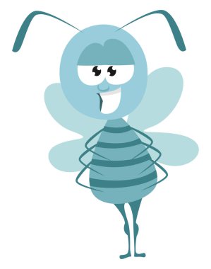 Mavi böcek, illüstrasyon, beyaz arkaplan üzerindeki vektör