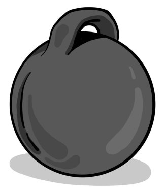 Gri çaydanlık zili, illüstrasyon, beyaz arkaplanda vektör