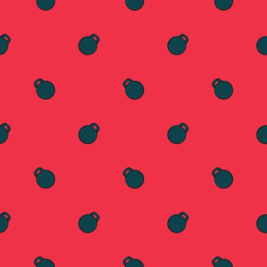 Siyah kettlebell, kırmızı arka planda pürüzsüz desen..