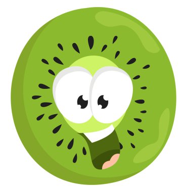 Ürkmüş kivi, meyve, illüstrasyon, beyaz arka plan vektörü