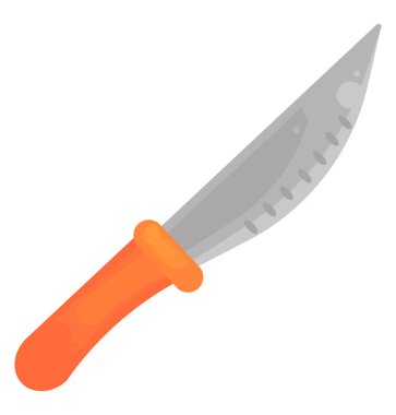 Turuncu bıçak, illüstrasyon, beyaz arkaplanda vektör