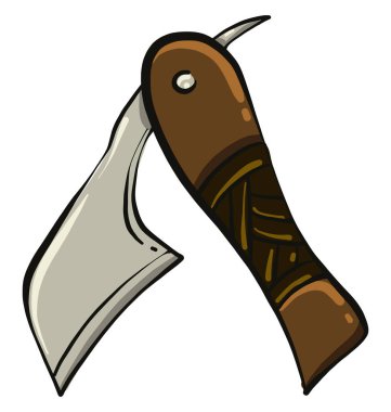 Keskin cep çakısı, illüstrasyon, beyaz arkaplanda vektör