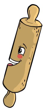 Beyaz zemin üzerinde bir yüz, illüstrasyon, vektör ile rulo pin