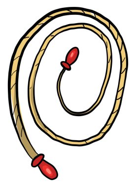 Beyaz arkaplanda uzun atlama ipi, illüstrasyon, vektör