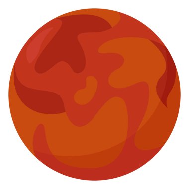 Mars gezegeni, illüstrasyon, beyaz arkaplan üzerindeki vektör