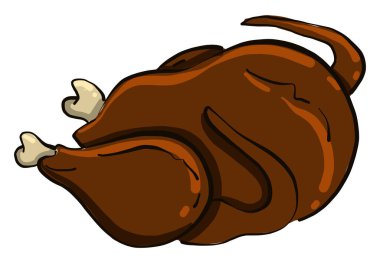 Lezzetli kızarmış tavuk, illüstrasyon, beyaz arka planda vektör