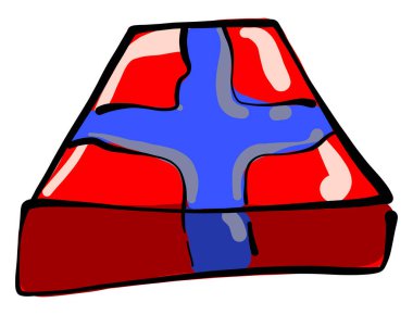 Yeni yıl hediyesi, illüstrasyon, beyaz arkaplanda vektör