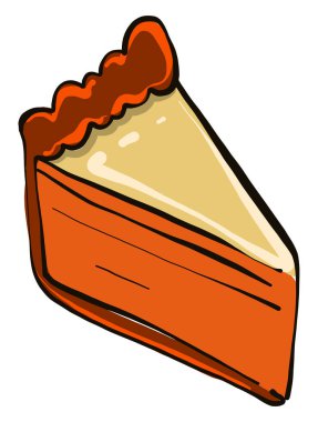 Zarif pasta dilimi, illüstrasyon, beyaz arkaplanda vektör