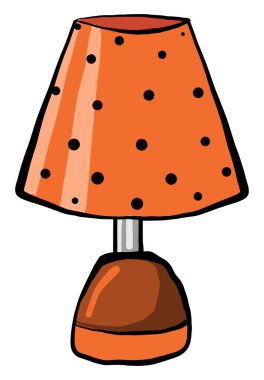 Turuncu masa lambası, illüstrasyon, beyaz arkaplanda vektör