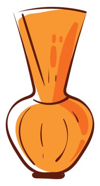 Turuncu vazo, illüstrasyon, beyaz arkaplanda vektör