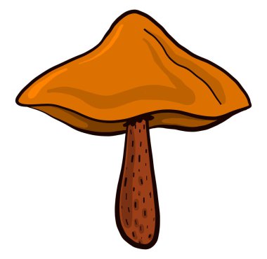 Küçük turuncu mantar, illüstrasyon, beyaz arkaplanda vektör